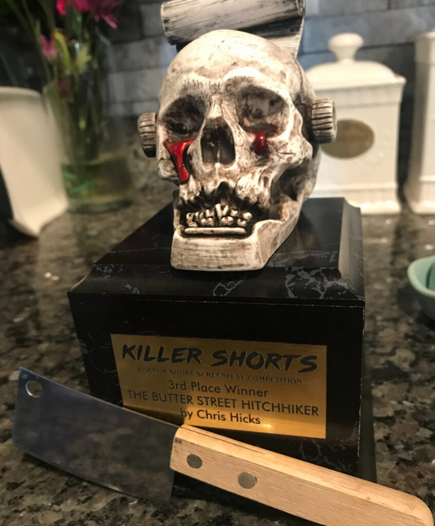 Chris Hicks' Third Place Killer Shorts Trophy